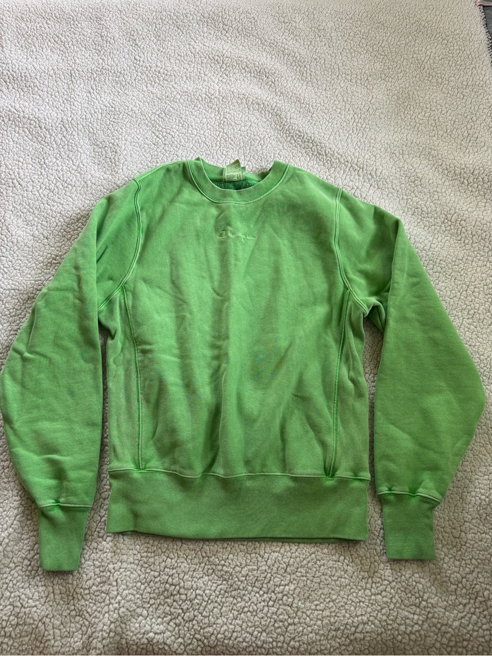 Champion Green Crewneck Sweatshirt with Subtle Logo